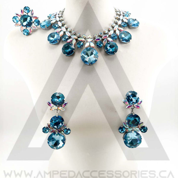 Aqua & AB Necklace Set