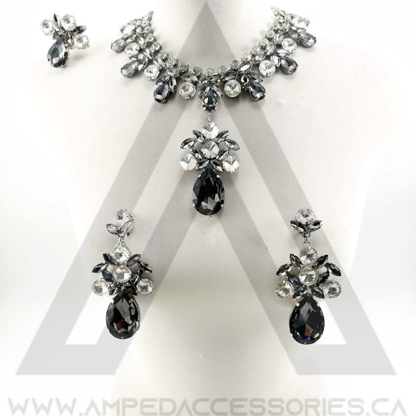 Grey & Clear Necklace Set
