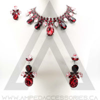 Red & Eggshell Necklace Set