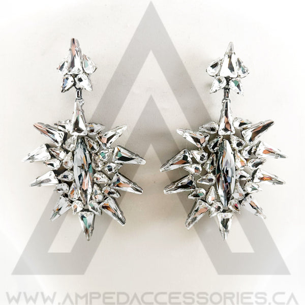 Clear Spike Stone Earrings