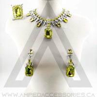 Yellow & Clear Necklace Set