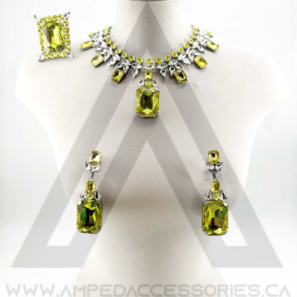 Yellow & Clear Necklace Set