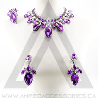 Medium Purple & Clear Necklace Set