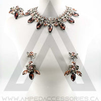 Peach & Smoked Topaz Necklace Set