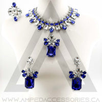 Cobalt & Clear Necklace Set