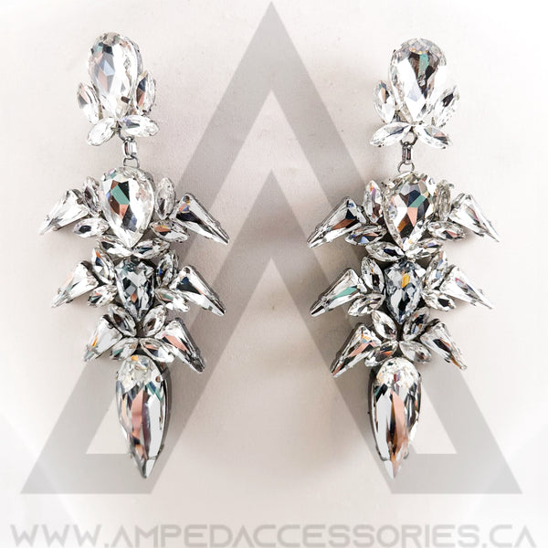 XL Clear Stilleto & Spike Stone Earrings