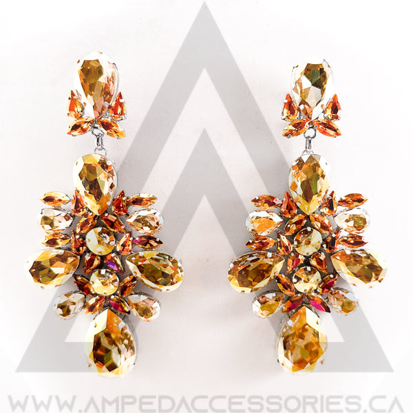 XL Bronzed Orange & Gold Earrings