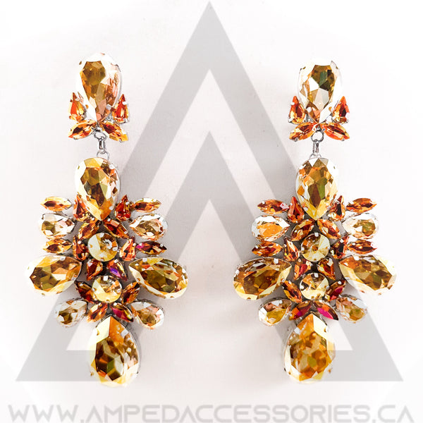 XL Bronzed Orange & Gold Earrings