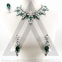 Green Zircon & Clear Necklace Set