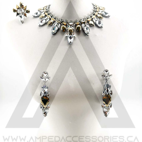 Gold & Clear Necklace Set