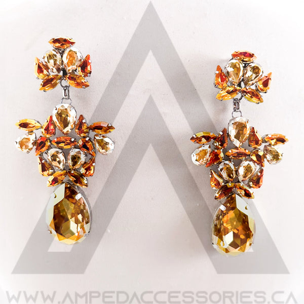 Bronzed Orange & Gold Earrings