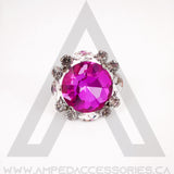 Large Round Stone Ring (Multiple Colors)