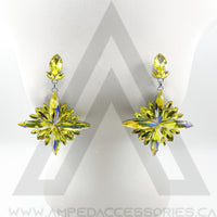 Yellow AB Starburst Earrings