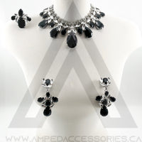 Black & Clear Necklace Set